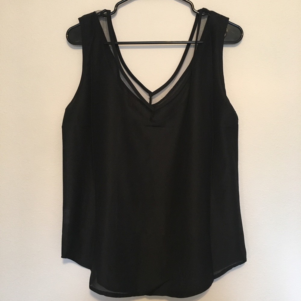 Black and sheer tank top